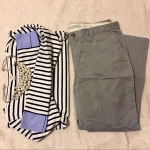 Wide-leg Grey Chinos